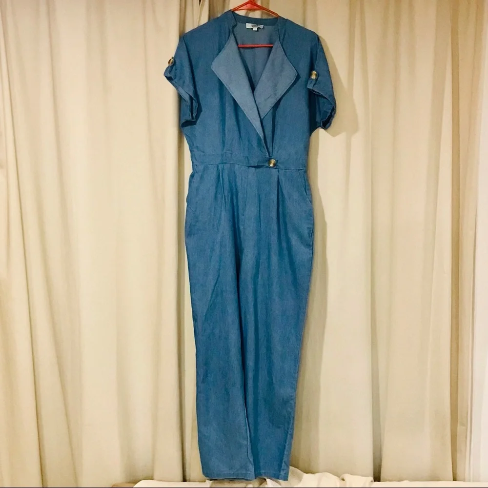 Vintage style Julia chambray jumpsuit. Size L. Excellent used condition - Picture 10 of 12